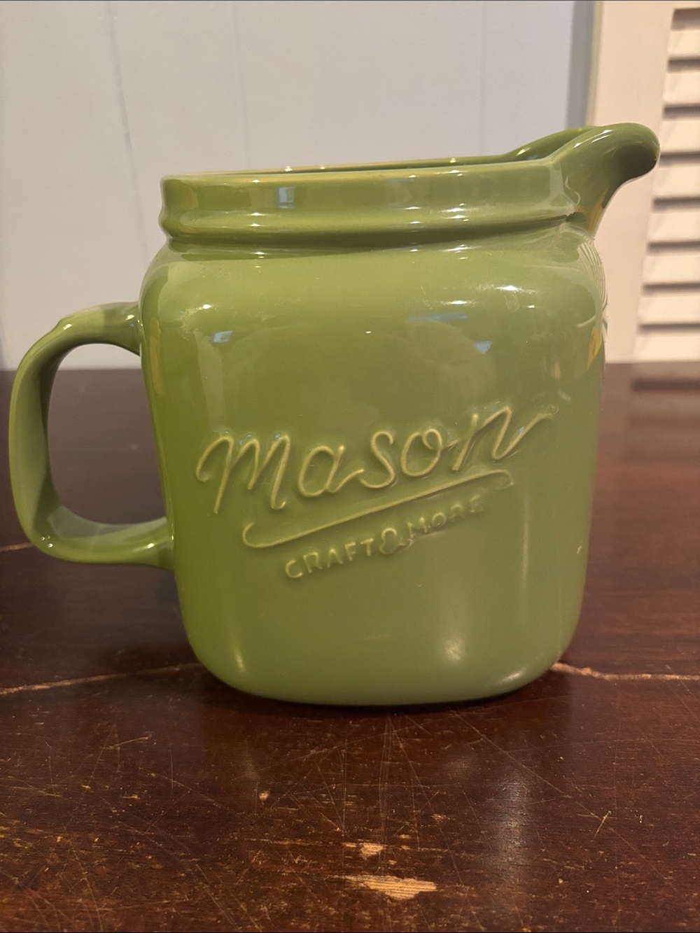 Mason Olive Green Ceramic Pouring Jug